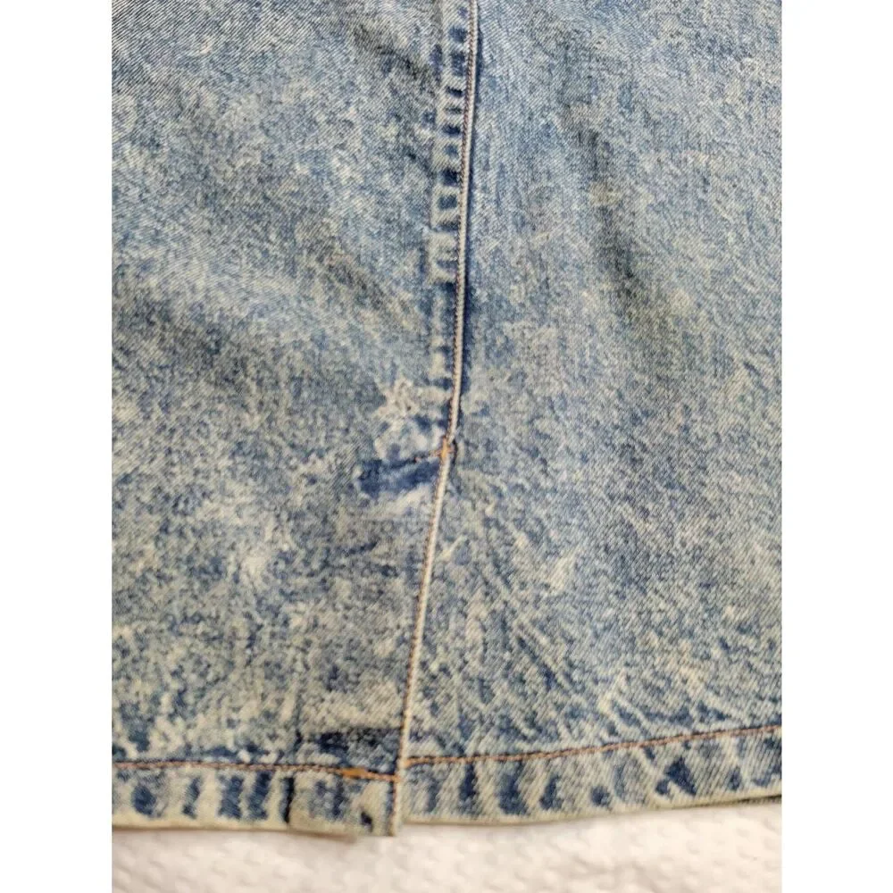 Retro Vintage boho 1970s denim acid wash jean skirt skirt size 3/4 - Picture 8 of 10